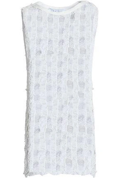 Shop Iro Woman Open-knit Cotton-blend Top White