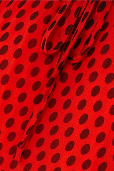 Shop Diane Von Furstenberg Polka-dot Crinkled Silk-chiffon Maxi Dress