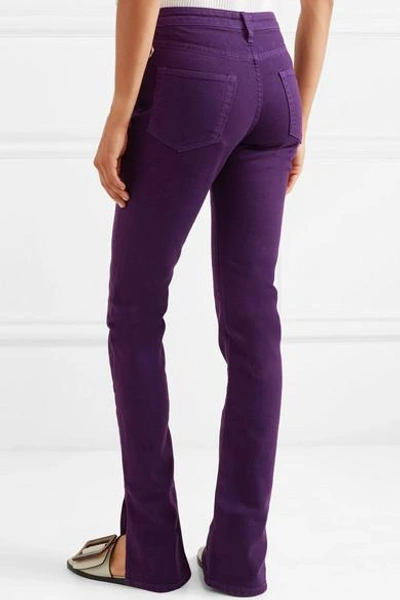 Shop Simon Miller W009 Letha Mid-rise Slim-leg Jeans In Purple