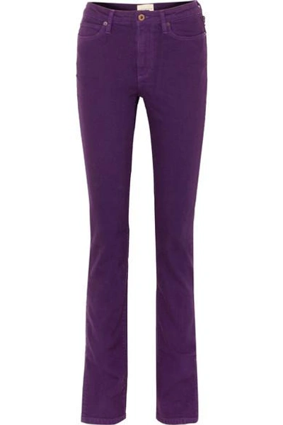 Shop Simon Miller W009 Letha Mid-rise Slim-leg Jeans In Purple