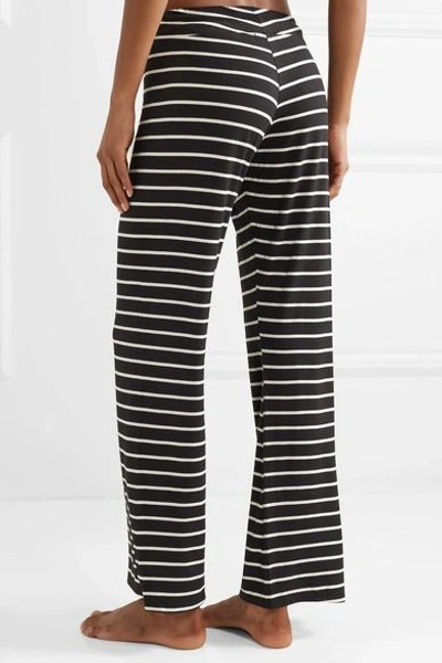 Shop Eberjey Striped Jersey Pajama Pants In Black