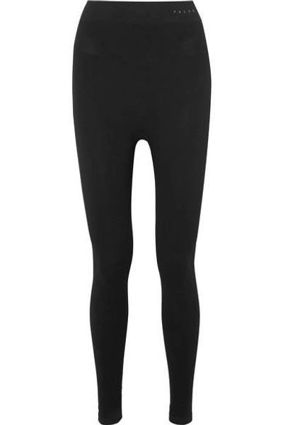 Shop Falke Stretch-knit Leggings In Black