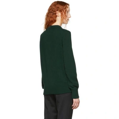 Shop Namacheko Green Wool Striped Crewneck Sweater In Bugr Green