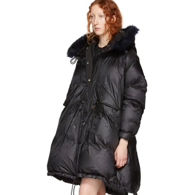 Shop Sacai Black Down Coat In 001 Black