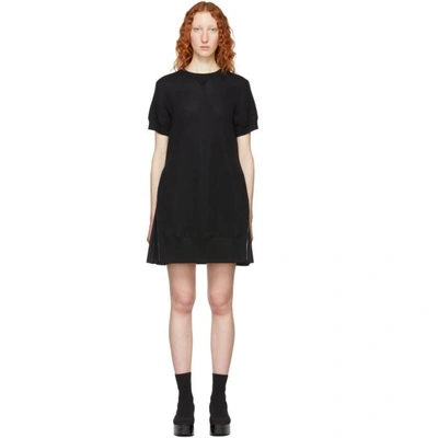 Shop Sacai Black Short Sponge Sweat Dress In 001 Black