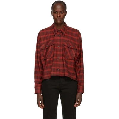 Shop Isabel Marant Étoile Isabel Marant Etoile Red Delora Flannel Shirt In 70rd Red