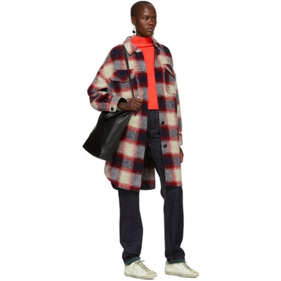 Shop Isabel Marant Étoile Isabel Marant Etoile Red And Blue Gario Wool Coat In Rdmi Red/mi