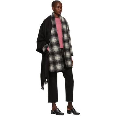 Shop Isabel Marant Étoile Isabel Marant Etoile Black And White Gabrie Wool Coat In 02an Anthra