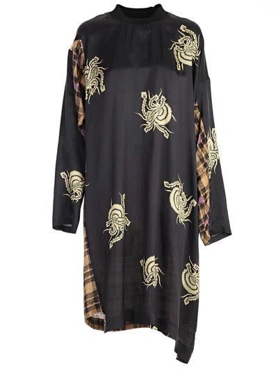 Shop Dries Van Noten Daia Printed Dress In Black