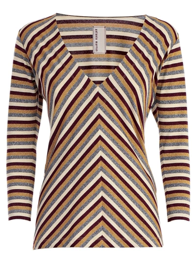 Shop Antonio Marras Striped V-neck Sweater In Multicolor