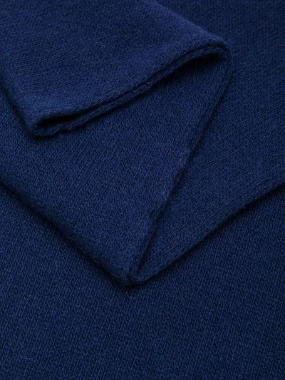 Shop Fendi Logo Patch Scarf In Blue