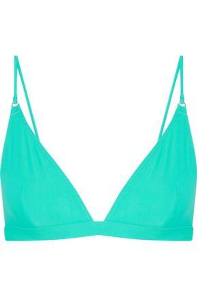 Shop Acne Studios Woman Hedea Triangle Bikini Top Turquoise