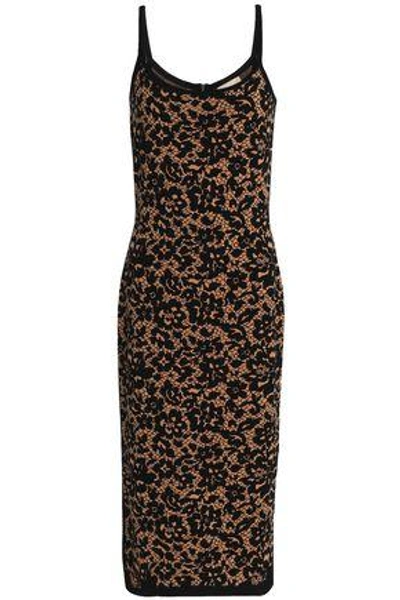 Shop Michael Kors Jacquard-knit Dress In Black