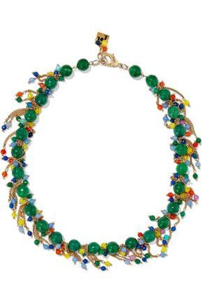 Shop Rosantica Woman Rossini Gold-tone Bead Necklace Emerald