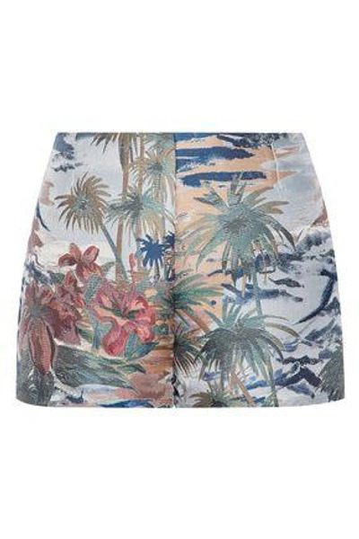 Shop Valentino Jacquard Shorts In Sky Blue