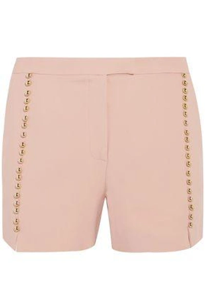 Shop Elie Saab Woman Button-detailed Crepe Shorts Blush