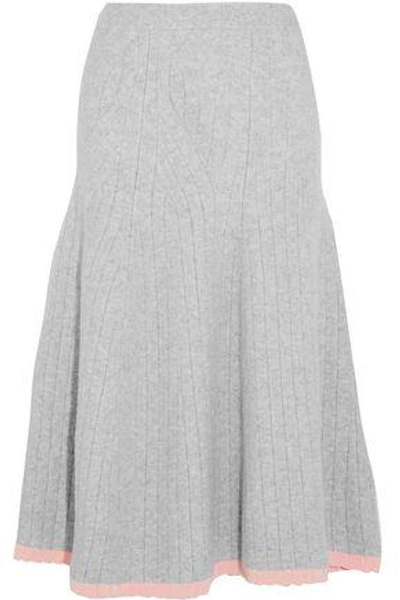 Shop Victoria Beckham Woman Midi Skirt Gray