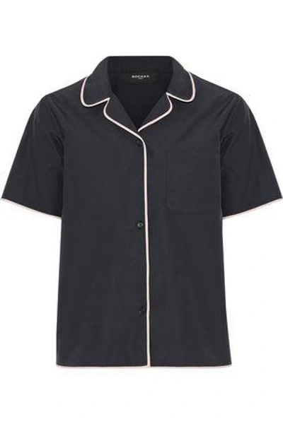 Shop Rochas Woman Cotton-blend Shell Shirt Black