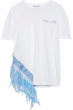 prada feather t shirt