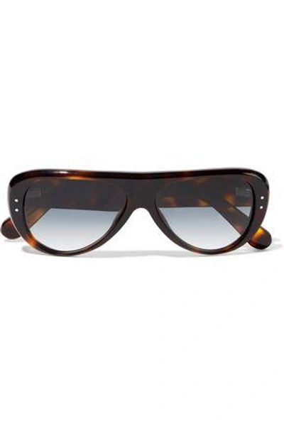 Shop Acne Studios Indy Aviator-style Tortoiseshell Acetate Sunglasses In Brown