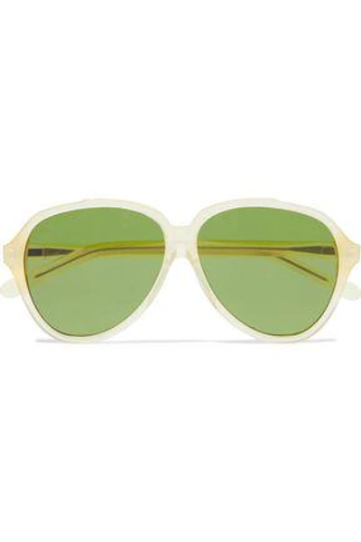 Shop Acne Studios Aviator-style Acetate Sunglasses In Beige