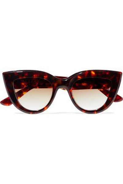 Shop Ellery Woman Quixote Cat-eye Tortoiseshell Sunglasses Brown