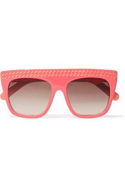 Shop Stella Mccartney Woman Falabella D-frame Acetate Sunglasses Coral