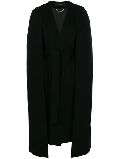 Shop Federica Tosi Cape Trench Coat In Black