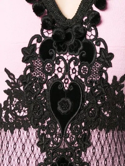 Shop Fausto Puglisi Embroidered A-line Dress In 533 Nero+rosa