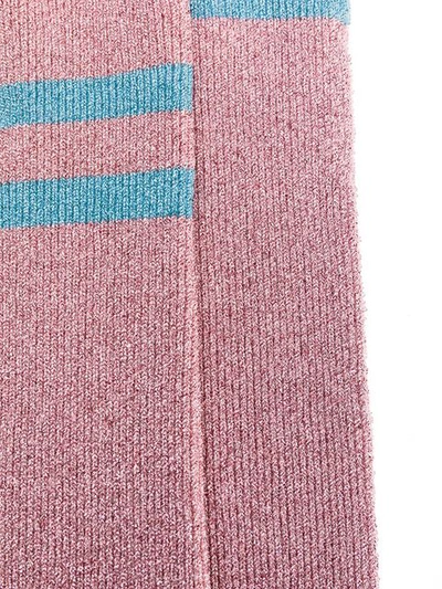 Shop Alberta Ferretti Striped Long Socks - Pink
