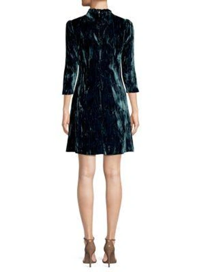 Shop Shoshanna Pasha Velvet Mini Dress In Navy