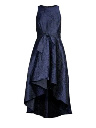 Shop Shoshanna Preuss Ruffled High-low Dress In Navy