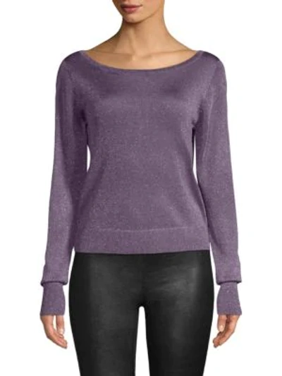 Shop Ramy Brook Joslyn Sparkle Knit Sweater In Lavender