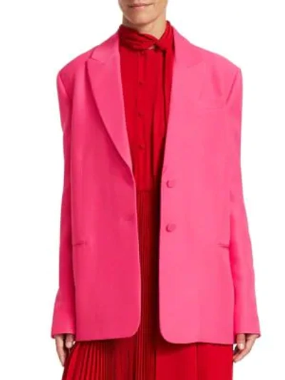 Shop Valentino Oversize Single Breasted Blazer In Pink
