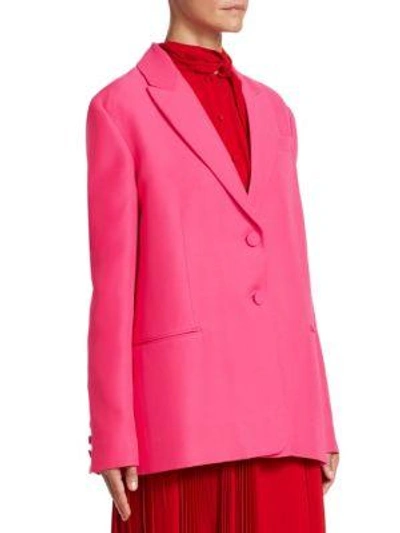 Shop Valentino Oversize Single Breasted Blazer In Pink