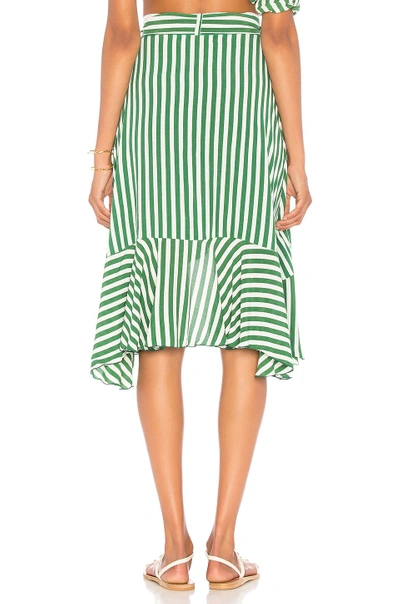 Shop Faithfull The Brand Tramonti Skirt In Green Zeus Stripe
