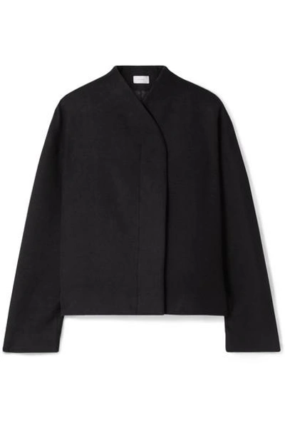 Shop The Row Moona Cotton And Wool-blend Jacket In Black
