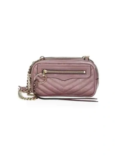 Shop Rebecca Minkoff Quilted Mini Leather Crossbody Bag In Mink