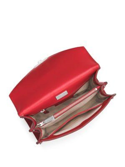Shop Michael Kors Whitney Studded Large Leather Shoulder Bag In Red