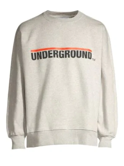 Shop Etudes Studio Underground Logo Crew Jumper In Heather Grey