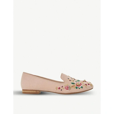 Shop Dune Giia Flroal Embroidered Microfiber Loafers In Multi