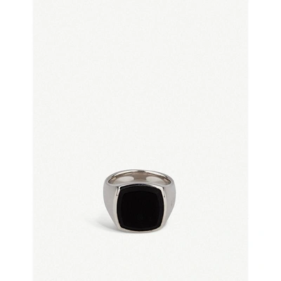 Shop Tom Wood Cushion Onyx-stone Sterling Silver Ring In Black Onyx