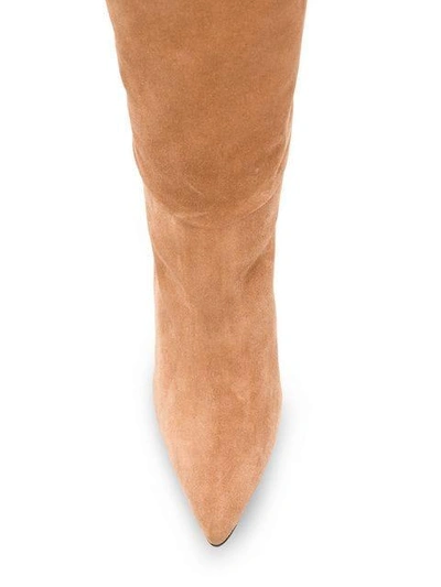 Shop Parallele Parallèle Stiletto Heel Knee Boots - Brown