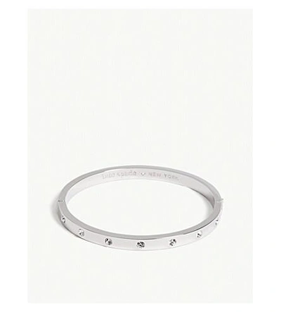 Shop Kate Spade Set In Stone Hinged Bangle In Clear/silver (r)