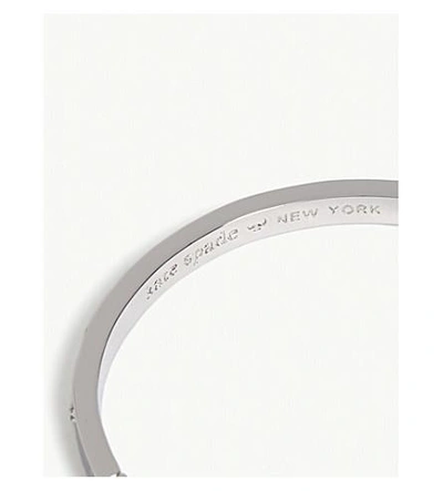 Shop Kate Spade Set In Stone Hinged Bangle In Clear/silver (r)