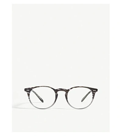 Shop Oliver Peoples Riley-r Round-frame Optical Glasses In Grey