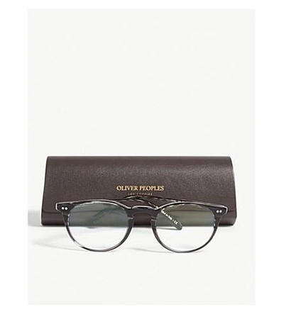 Shop Oliver Peoples Riley-r Round-frame Optical Glasses In Grey