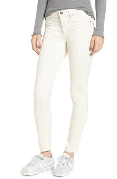 Shop Ag The Legging Corduory Skinny Ankle Jeans In Ivory Dust
