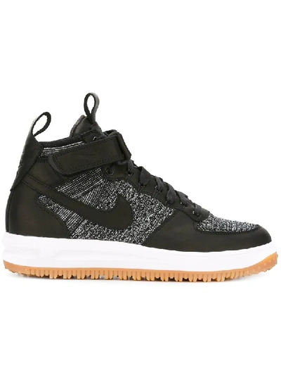 Nike 'lunar Force 1 Flyknit Workboot' Sneakers - Black In Black