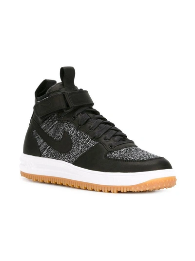 Nike 'lunar Force 1 Flyknit Workboot' Sneakers - Black In Black